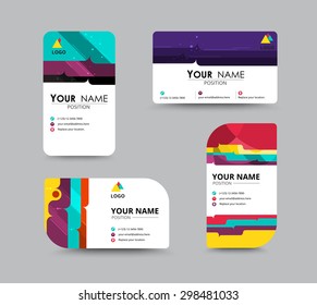 Business contact card template design. contrast color design. vector illustration.