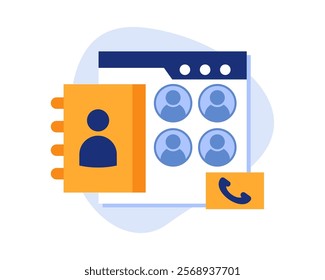 Business Contact flat minimalist illustration vector design
