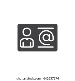 Business contact icon vector, filled flat sign, solid pictogram isolated on white. Symbol, logo illustration. Pixel perfect