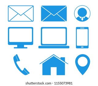 Business contact icons vector. For business cards. Name cards