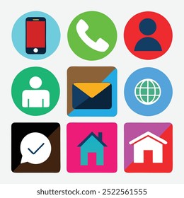 Conjunto de iconos de información de contacto empresarial
