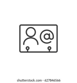 Business contact line icon, outline vector sign, linear style pictogram isolated on white. Symbol, logo illustration. Editable stroke. Pixel perfect