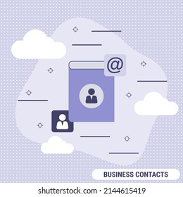 Business contacts flat design style vector concept illustration