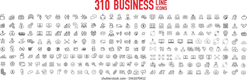business contacts icons set vector