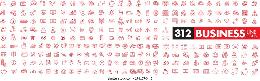 business contacts icons set vector