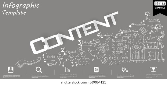 Business Content text modern Idea and Concept Vector illustration Infographic template with icon.