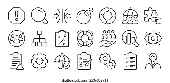 Business continuity editable stroke outline icon isolated on white background flat vector illustration. Pixel perfect. 64 x 64