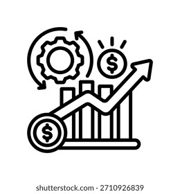 Ilustração do vetor da linha do ícone de continuidade de negócios