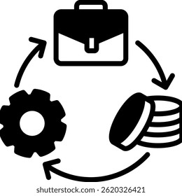 Business Continuity Icon Mixed Vector Illustration