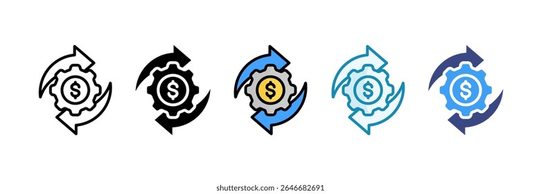 Conjunto de ícones de continuidade de negócios Conjunto de vários estilos