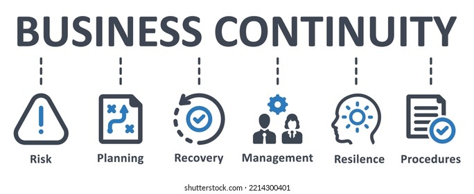 Business Continuity Icon - Vector Illustration . Business, Continuity, Management, Risk, Planning, Recovery, Infographic, Template, Presentation, Concept, Banner, Pictogram, Icon Set, Icons .