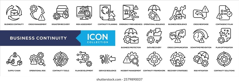 Business Continuity Line Icon Collection