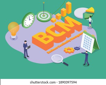 Business Continuity Management BCM 3D Flat Isometric Vector Concept For Banner, Website, Illustration, Landing Page, Flyer, Etc.