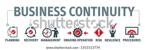Business continuity planning - the\
process of creating systems of prevention and recovery to deal with\
potential threats to a company. Vector Illustration\
Concept