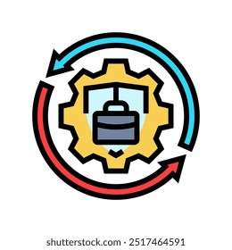 Icono de color del proceso de continuidad del negocio. Vector de proceso de continuidad del negocio. Ilustración de símbolo aislado