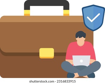 Business continuity and recovery, Crisis management, Protect Business, Risk in business, Danger concept, Businessman protect finance


