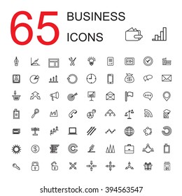 Business contour icons. Set of vector icons. Icons thin lines. Infographics, stationery and business symbols. Management, marketing and market analysis.