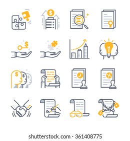 Business Contract Agreement icons