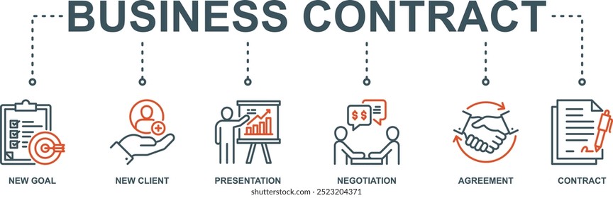 Business contract banner web icon vector illustration concept with icon