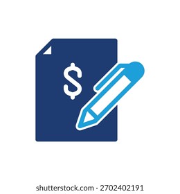Business-Vertrag farbige Ikone Vektor Design gut für Web oder mobile App