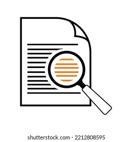 Business contract document search icon | Black Vector illustration |