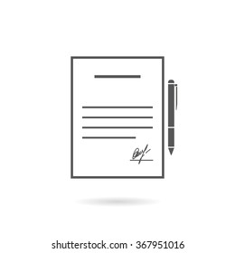 Business contract flat design with pen  stylish