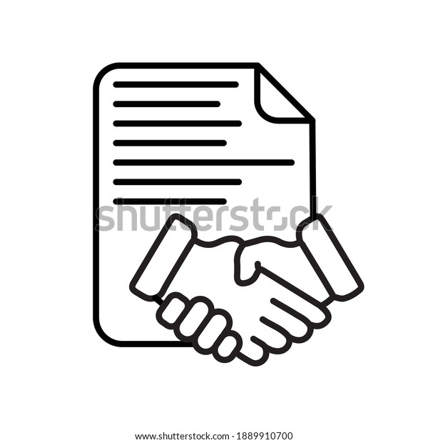 Business contract handshake\
line icon