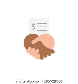 Diseño de icono de contrato comercial. ilustración vectorial