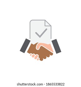 Business contract icon design. vector illustration