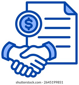 Elemento de icono de contrato de negocio para diseño