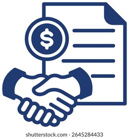 Business Contract Icon Element for Design
