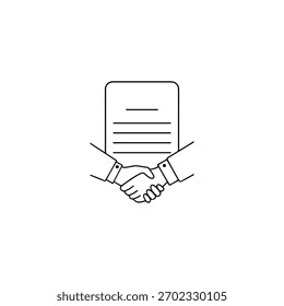 Diseño de Vector plano de icono de contrato de negocio.