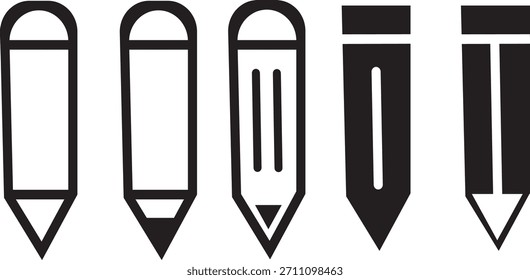 Conjunto de iconos de contrato de negocios, icono de Botón de Editar en diseño de línea - documento con un lápiz, Vector de signo plano de icono de Editar aislado sobre fondo blanco,

