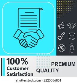Business contract icon. Social media sign. Vector illustration