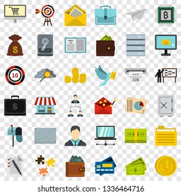 Business contract icons set. Flat style of 36 business contract vector icons for web for any design