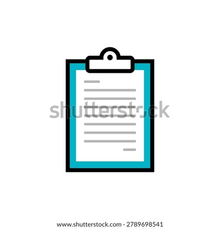 Business contract and important explanation clipboard icon illustration