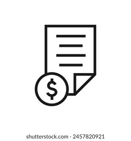 Business contract - line icon with editable stroke. Finance symbol. Vector illustration.