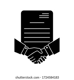 Business Contract Line Vector Icon. Handshake Illustration Sign. Partners Symbol. Document Logo. Deal Mark.