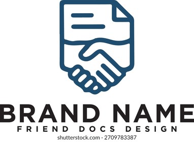 Icono de Vector de línea de contrato comercial. Muestra de la ilustración del apretón de manos. símbolo de los socios. logotipo del documento. marca del trato.