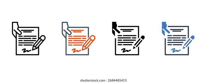 Ilustración vectorial de estilo de icono múltiple de contrato de negocio