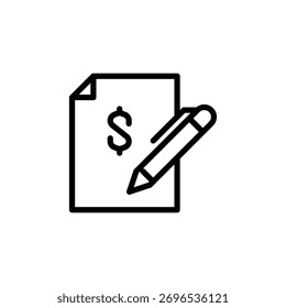 Diseño de Vector de icono de contorno de contrato de negocios bueno para el Web o el App móvil