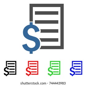 Business Contract Page icon. Vector illustration style is a flat iconic business contract page symbol with black, red, green, blue color variants. Designed for web and software interfaces.
