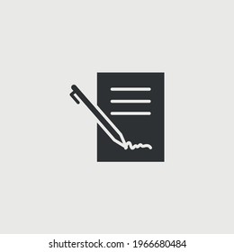 business contract signing icon vector 