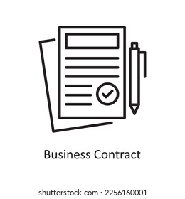 Business Contract Vector Outline Icon Design illustration. Shopping and E-Commerce Symbol on White background EPS 10 File