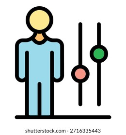 Business contribution icon. Outline business contribution vector icon color flat isolated