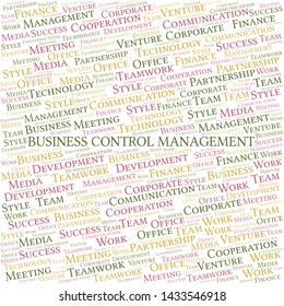Business Control Management word cloud. Collage made with text only.