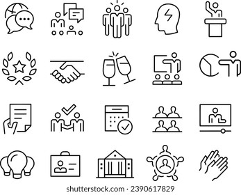 Business Convention Icons vector design