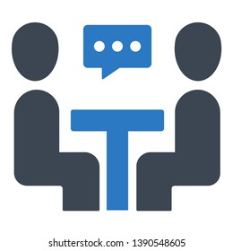 Business conversation flat vector icon