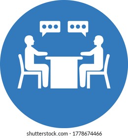 Business conversation icon / blue vector