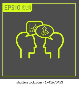 business conversation icon, dialogue about finance , dialogue bubble